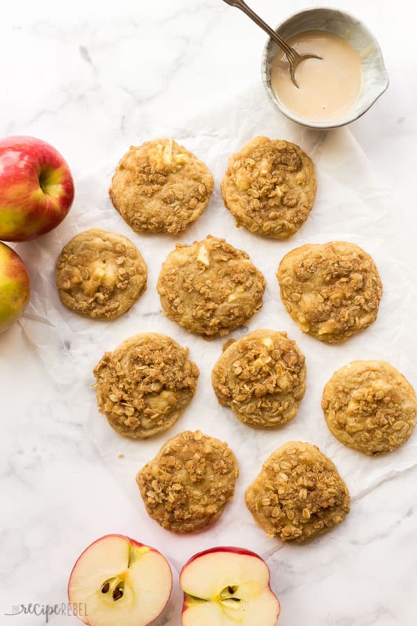 Maple Glazed Apple Crisp Cookies